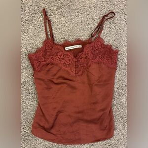 Abercrombie & Fitch Women's Red Lace Camisole